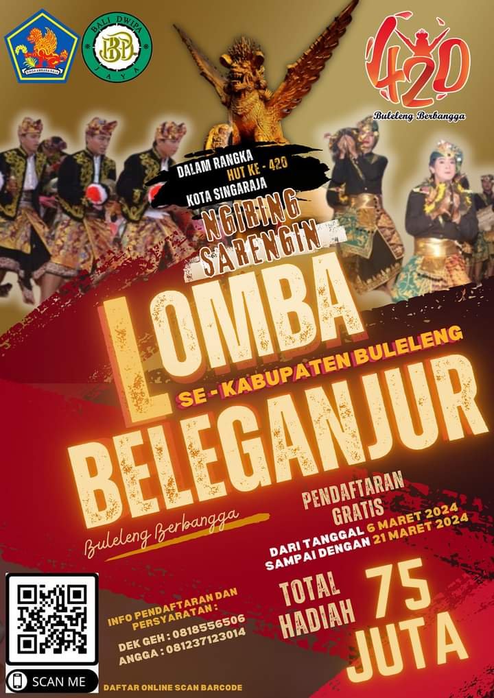 Lomba Beleganjur Se - Kabupaten Buleleng Serangkaian HUT KOTA SINGARAJA Ke - 420