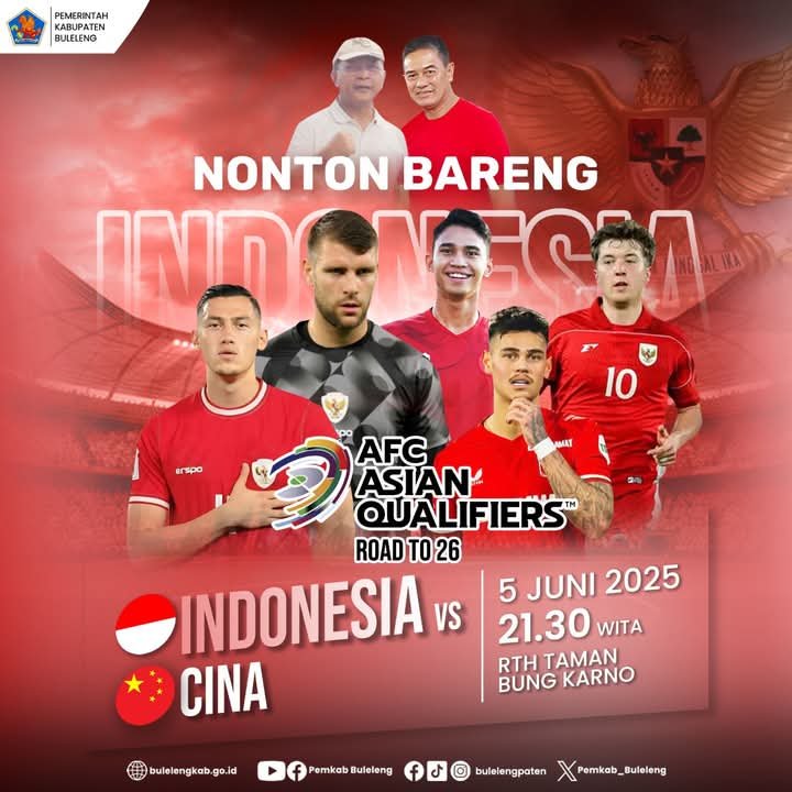 Nonton Bareng AFC ASIAN QUALIFIERS ROAD TO 26 Indonesia vs China