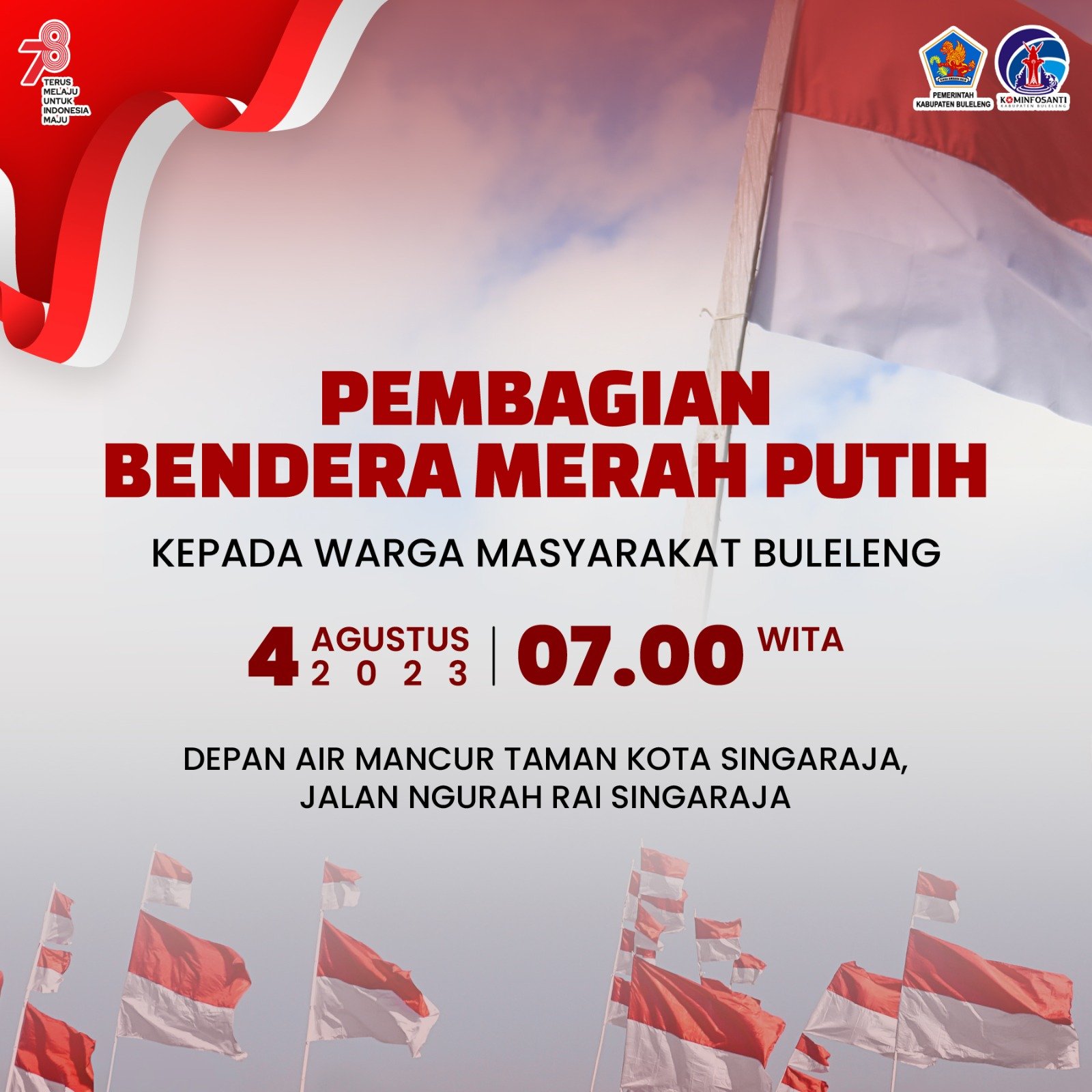 Pembagian Bendera Merah Putih  Kepada Warga