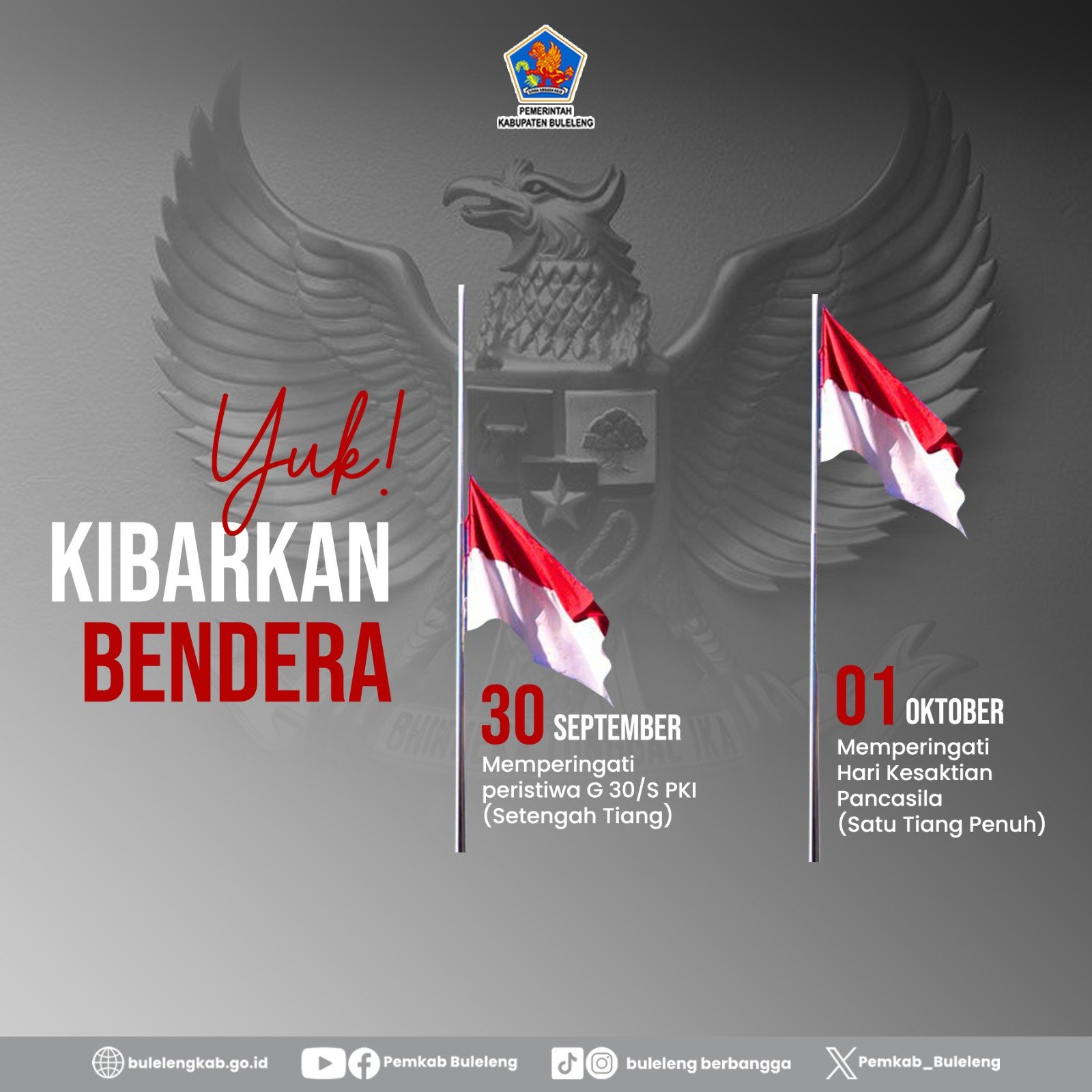 Pengibaran Bendera Peringatan 30 S PKI dan Pancasila