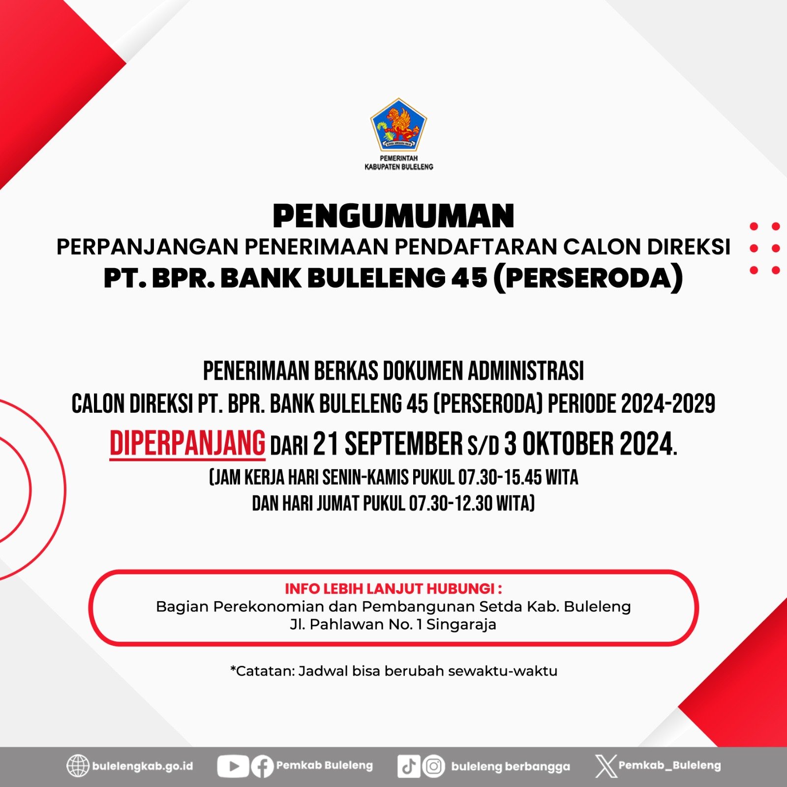 Pengumuman Direksi Bank Buleleng 45