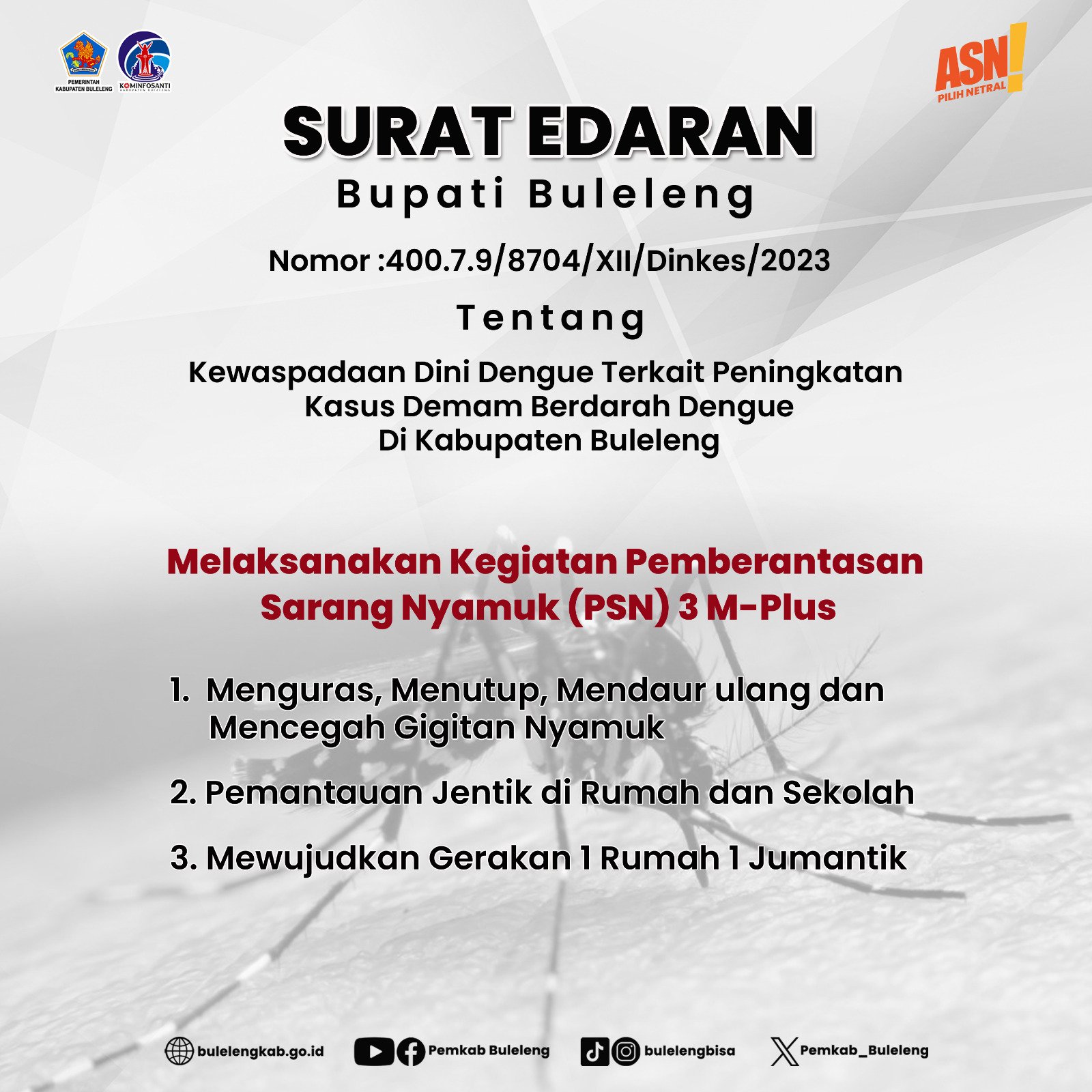 Pengumuman Kewaspdaan  DBD
