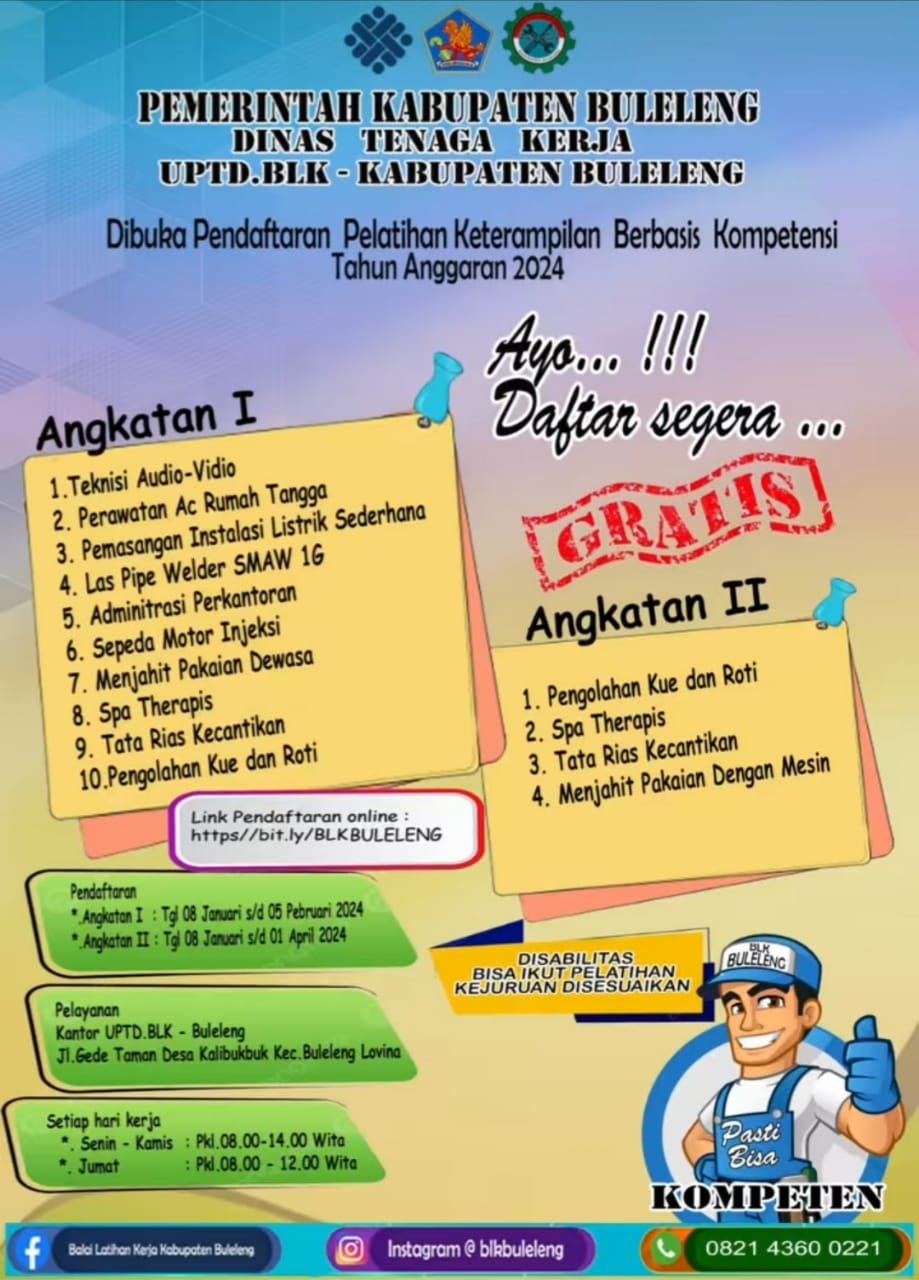 Pengumuman Pelatihan Kerja