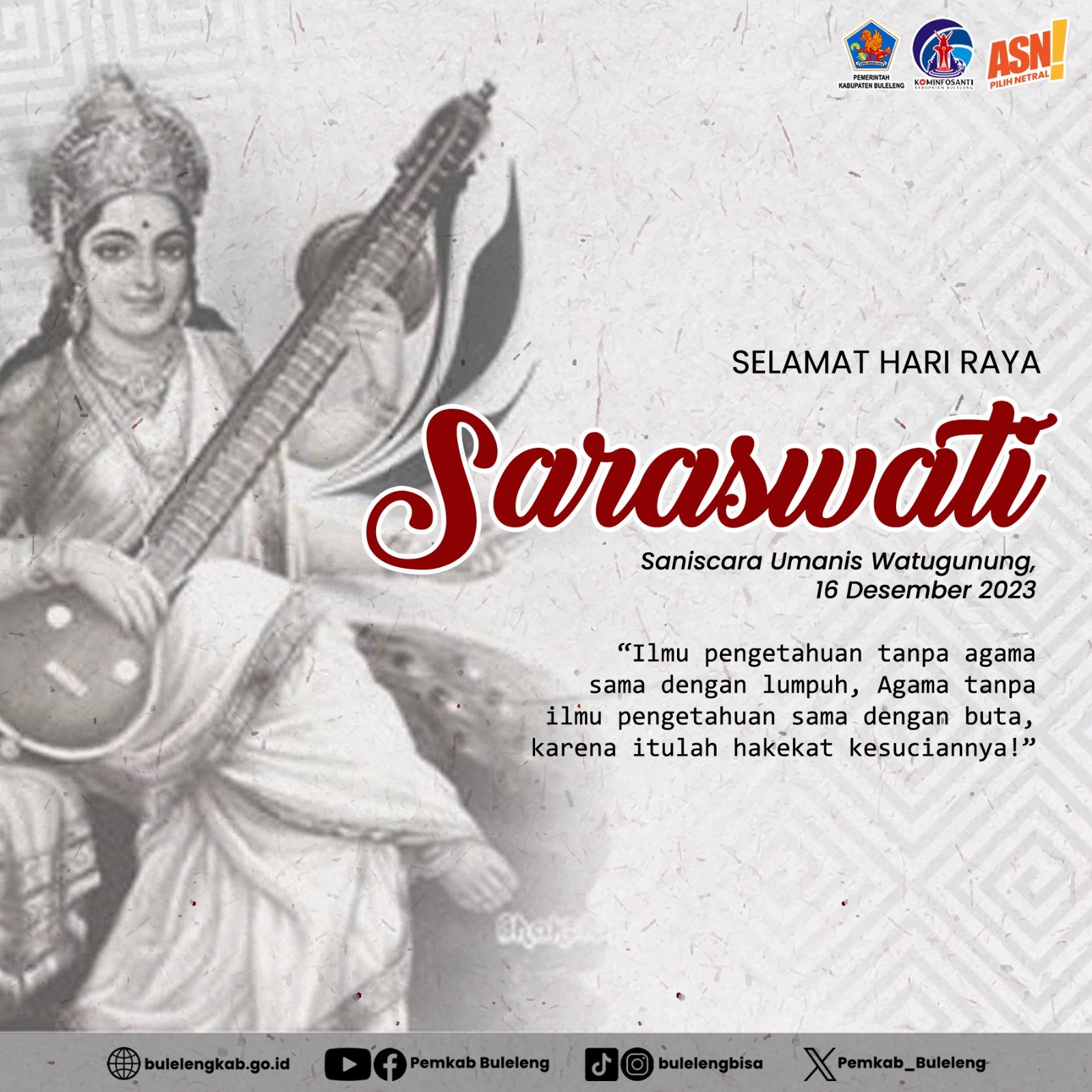 Peringatan Hari Saraswati