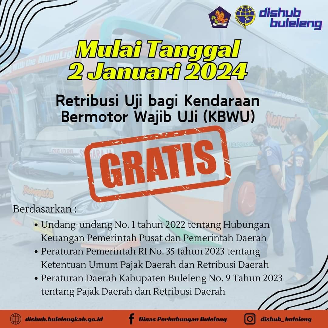 Retribusi Uji bagi Kendaraan Bermotor Wajib Uji ( KBWU )