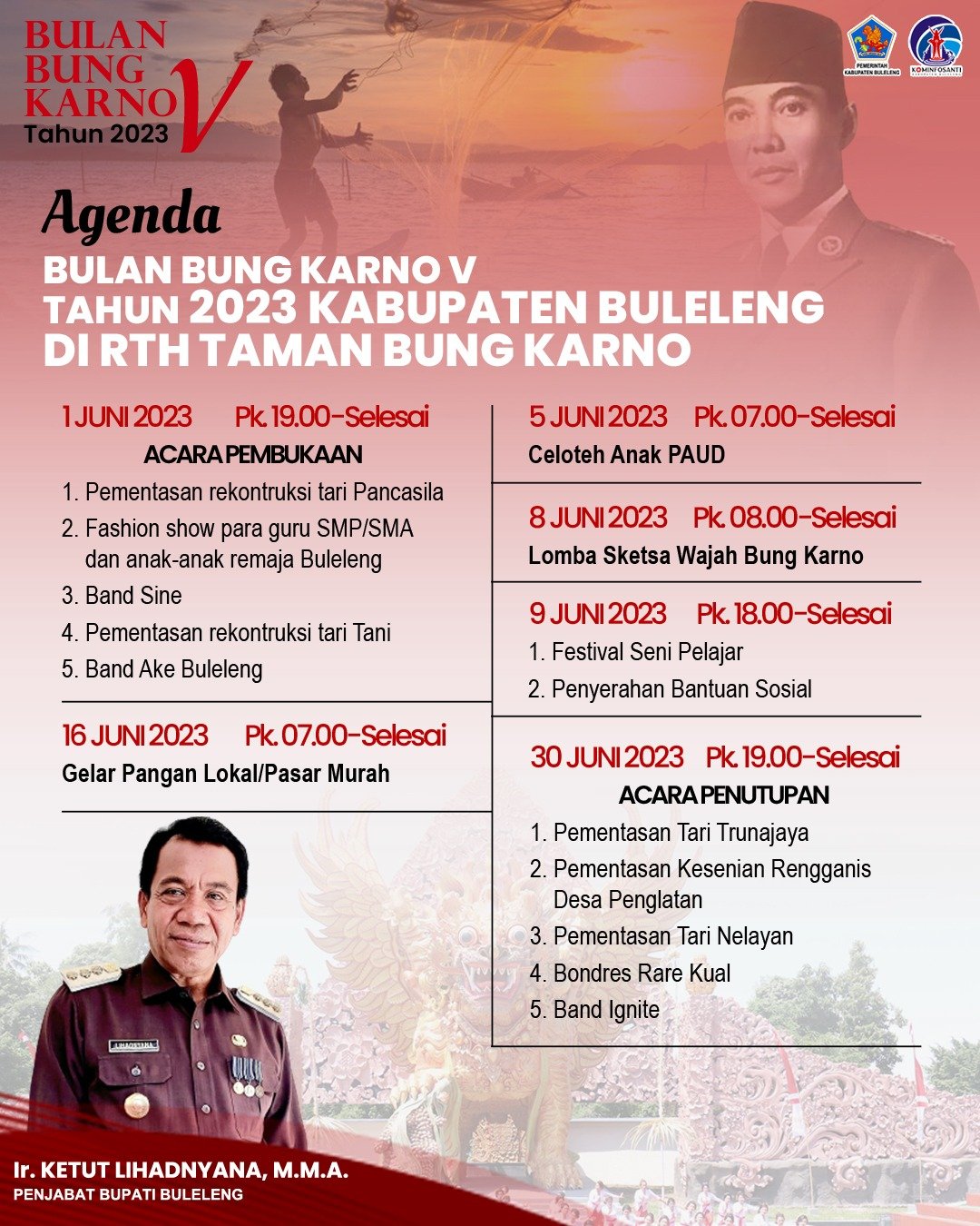 Rundown acara pagelaran Bulan Bung Karno V