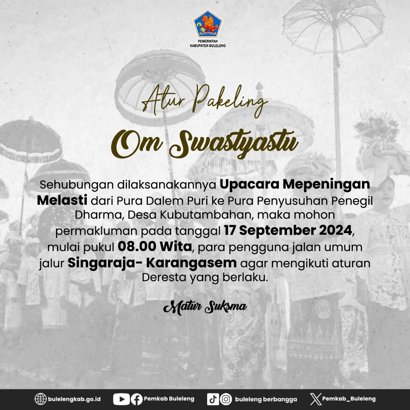 Upacara Mepeningan Melasti Kubutambahan